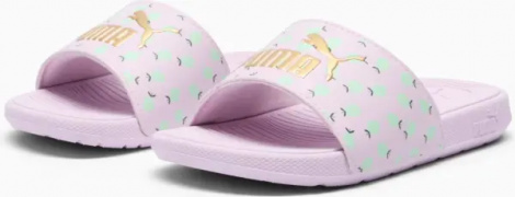 Шлепанцы детские Puma COOL CAT 2.0 LEMON сиренево-лаймовые 395657-01