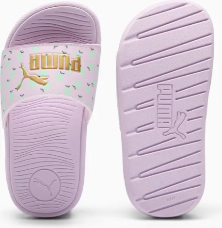 Шлепанцы детские Puma COOL CAT 2.0 LEMON сиренево-лаймовые 395657-01