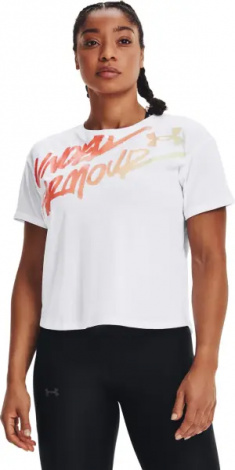 Футболка жіноча Under Armour CHROMA GRAPHIC біло-помаранчева 1366006-100