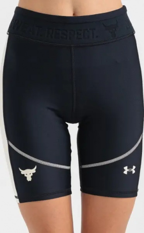 Велосипедки жіночі Under Armour PROJECT ROCK HEATGEAR чорно-сірі 1366005-001