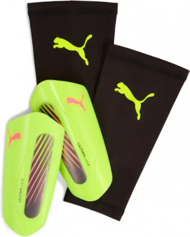 Щитки футбольні Puma ULTRA LIGHT SLEEVE лаймово-чорні 030989-02