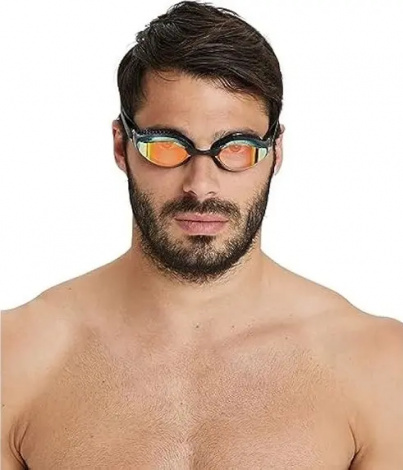 Окуляри для плавання Arena AIR-SPEED MIRROR чорно-жовті 003151-200