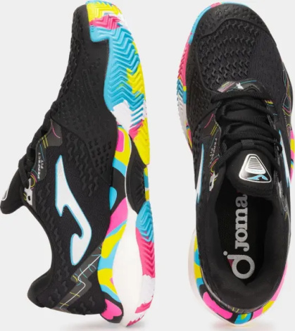 Кроссовки теннисные Joma SMASH черно-голубо-розово-желтые TSMAS2591C