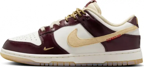 Кроссовки женские Nike DUNK LOW LX темно-коричнево-бежево-белые HV5991-171