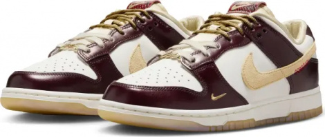 Кроссовки женские Nike DUNK LOW LX темно-коричнево-бежево-белые HV5991-171