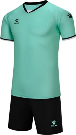 Комплект футбольной формы детский Kelme бирюзово-черный 8551ZB31084.9305