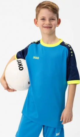Футболка джерси детская Jako ICONIC S/S голубо-сине-желтая 4224-444