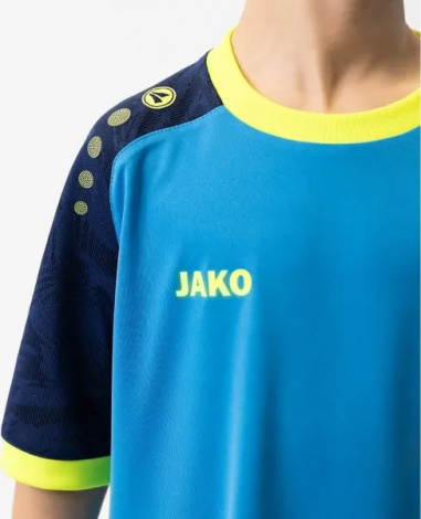 Футболка джерси детская Jako ICONIC S/S голубо-сине-желтая 4224-444