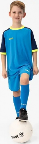 Футболка джерси детская Jako ICONIC S/S голубо-сине-желтая 4224-444