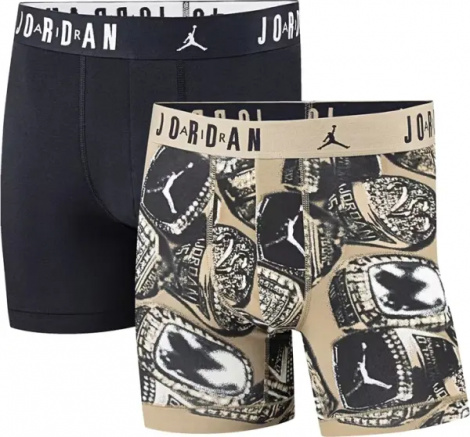 Труси (боксерки) Nike AIR JORDAN FLIGHT MVP 2-PACK BOXER BRIEFS світло-коричневі, чорні (2 штуки) JM0744-J34