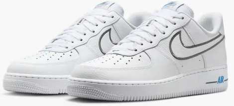 Кросівки Nike AIR FORCE 1 '07 біло-сіро-блакитні IB7677-100