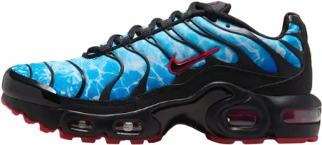 Кросівки підліткові Nike AIR MAX PLUS (GS) блакитно-чорно-червоні HV2884-400