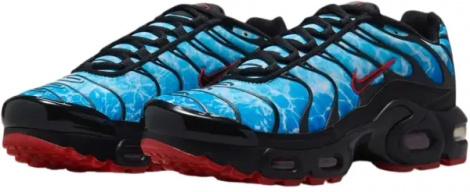 Кросівки підліткові Nike AIR MAX PLUS (GS) блакитно-чорно-червоні HV2884-400