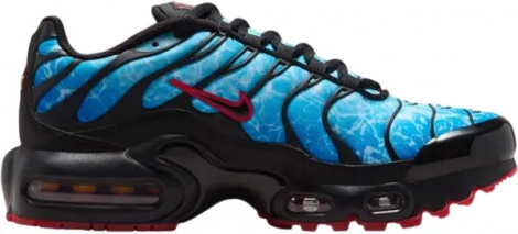 Кросівки підліткові Nike AIR MAX PLUS (GS) блакитно-чорно-червоні HV2884-400