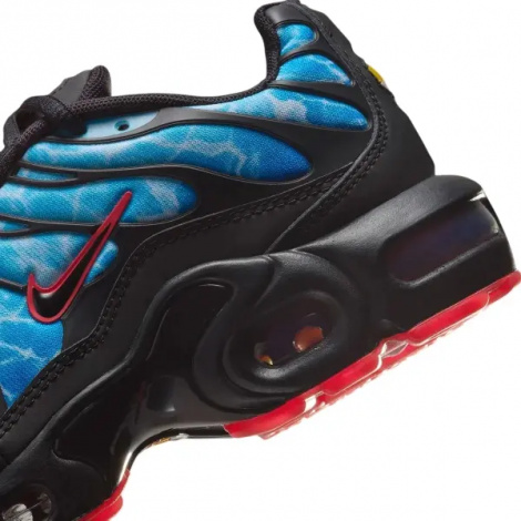 Кросівки підліткові Nike AIR MAX PLUS (GS) блакитно-чорно-червоні HV2884-400