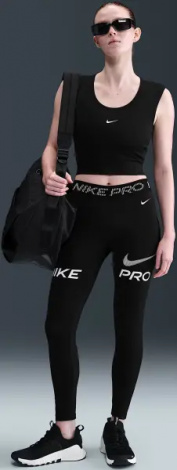Лосини жіночі Nike PRO MID-RISE 7/8 MESH-PANEL GRAPHIC чорні HV2306-010