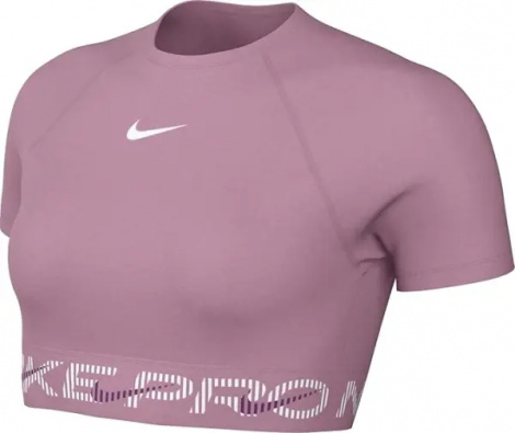 Топ женский Nike PRO DRI-FIT SHORT-SLEEVE CROPPED GRAPHIC розовый HM6369-699