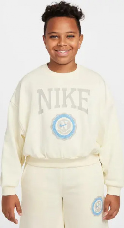 Світшот підлітковий Nike SPORTSWEAR CLUB FRENCH TERRY кремовий HJ3373-113