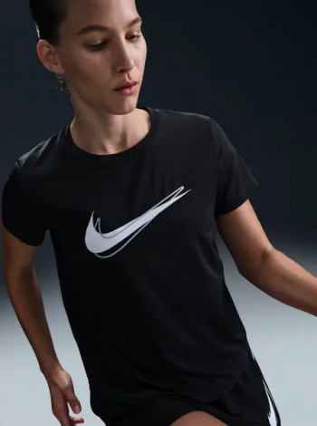 Футболка для бега женская Nike ONE SWOOSH DRI-FIT черная HJ2204-010