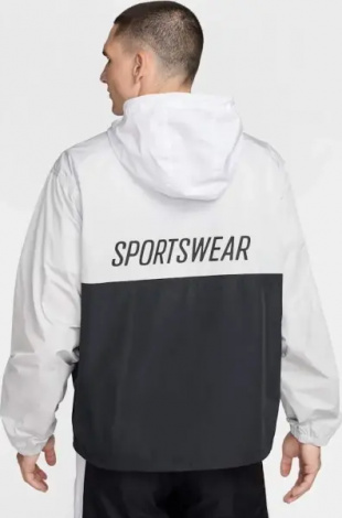 Вітровка Nike CLUB MARINA PULLOVER ANORAK біло-чорна HJ1957-025