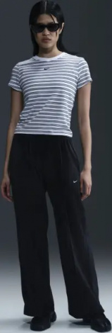 Футболка жіноча Nike SPORTSWEAR CHILL KNIT SLIM STRIPED біло-сіра HF9524-100