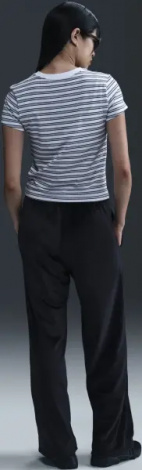 Футболка жіноча Nike SPORTSWEAR CHILL KNIT SLIM STRIPED біло-сіра HF9524-100