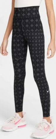 Легінси підліткові Nike ONE DRI-FIT HIGH-WAISTED чорно-темно-сірі HF8228-010