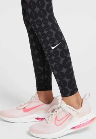 Легінси підліткові Nike ONE DRI-FIT HIGH-WAISTED чорно-темно-сірі HF8228-010