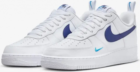 Кроссовки Nike AIR FORCE 1 '07 бело-темно-синие HF3836-100