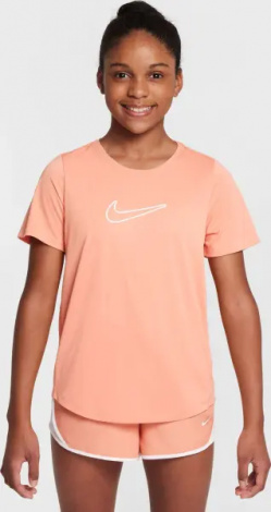 Футболка подростковая Nike ONE FITTED DRI-FIT персиковая FZ5600-844