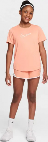 Футболка подростковая Nike ONE FITTED DRI-FIT персиковая FZ5600-844