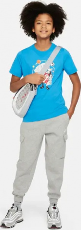Футболка подростковая Nike SPORTSWEAR BOXY голубая FN9614-435