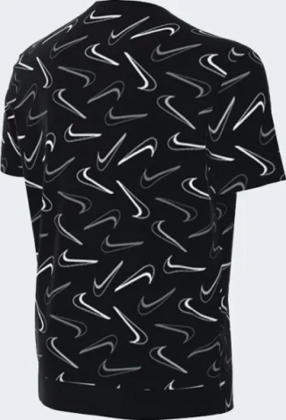 Футболка підліткова Nike SWOOSH ALL-OVER-PRINT чорна FN9605-010