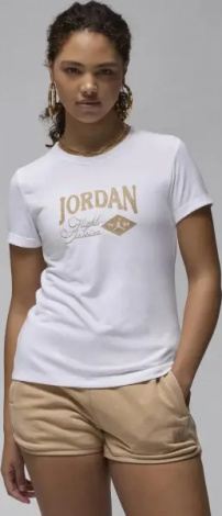 Футболка жіноча Nike JORDAN GRAPHIC SLIM біло-золота FN5723-100