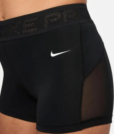Шорти жіночі Nike PRO MID-RISE 3" MESH-PANELED чорні FN3336-010