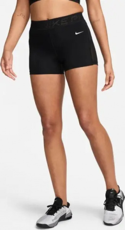 Шорти жіночі Nike PRO MID-RISE 3" MESH-PANELED чорні FN3336-010