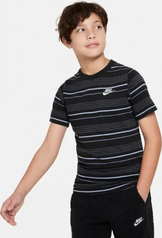Футболка подростковая Nike SPORTSWEAR черно-серая FJ6348-011