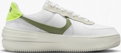 Кроссовки женские Nike AIR FORCE 1 PLT.AF.ORM бело-оливково-лимонные FJ4739-100