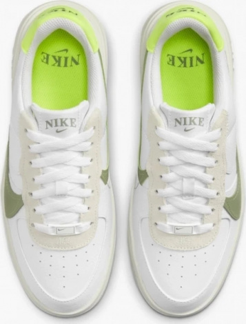 Кроссовки женские Nike AIR FORCE 1 PLT.AF.ORM бело-оливково-лимонные FJ4739-100