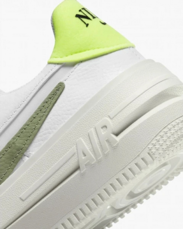 Кроссовки женские Nike AIR FORCE 1 PLT.AF.ORM бело-оливково-лимонные FJ4739-100