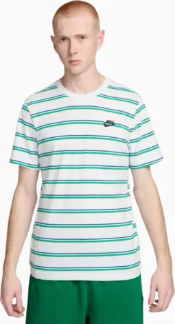 Футболка Nike SPORTSWEAR CLUB STRIPE біло-зелено-синя DZ2985-094