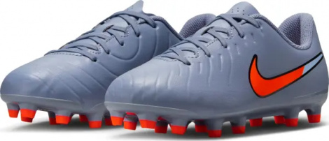 Бутси дитячі Nike JR TIEMPO LEGEND 10 CLUB FG/MG димчасто-блакитно-помаранчеві DV4352-402