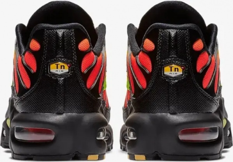 Кросівки жіночі Nike AIR MAX PLUS TN SE лимонно-червоно-чорні AQ9979-001