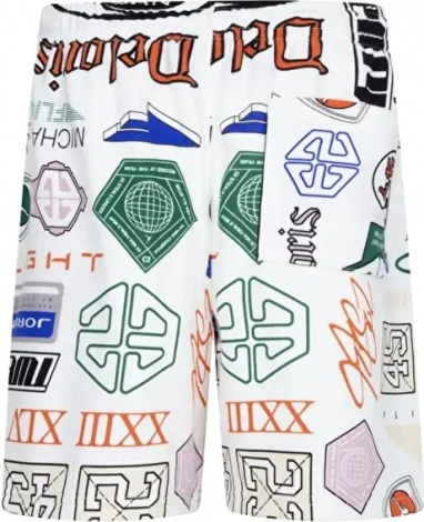 Шорти підліткові Nike JORDAN ESSENTIALS FRENCH TERRY PRINTED біло-синьо-зелені 95D743-782