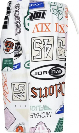 Шорти підліткові Nike JORDAN ESSENTIALS FRENCH TERRY PRINTED біло-синьо-зелені 95D743-782