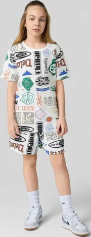 Шорти підліткові Nike JORDAN ESSENTIALS FRENCH TERRY PRINTED біло-синьо-зелені 95D743-782