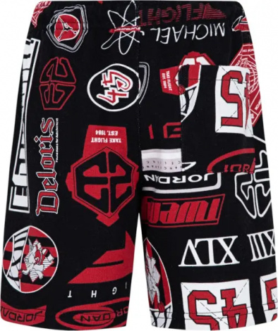 Шорты подростковые Nike JORDAN ESSENTIALS FRENCH TERRY PRINTED черно-красно-белые 95D743-023