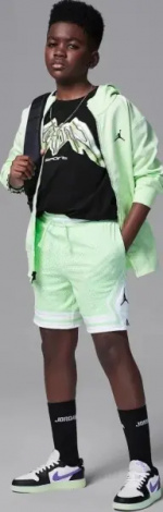 Шорти підліткові Nike JORDAN SPORT DRI-FIT DIAMOND салатово-білі 95D313-E2E