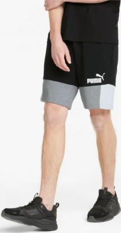 Шорти Puma ESSENTIALS+ BLOCK чорно-сіро-білі 847429-01
