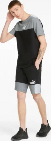 Шорти Puma ESSENTIALS+ BLOCK чорно-сіро-білі 847429-01